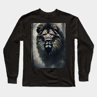 Lion in the Foggy Forest Long Sleeve T-Shirt